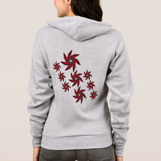 wings red flora hoodie (Achterkant)