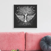 Wings To Fly and Tree met Wortels Wrapped Canvas Afdruk (Insitu (Woonkamer))