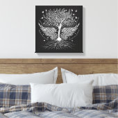 Wings To Fly and Tree met Wortels Wrapped Canvas Afdruk (Insitu (Slaapkamer))
