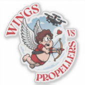 Wings vs Propellers, Cupidon vs Drone, Valentine’s Sticker (Voorkant)
