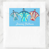 Wingsuit Skydiving Thema Rechthoekige Sticker (Tas)