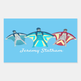 Wingsuit Skydiving Thema Rechthoekige Sticker