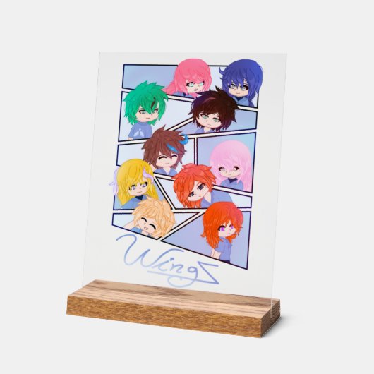 Wingz Multi Character Acrylic Sign Acryl Bord (Hoek)