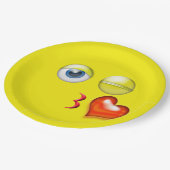 Wink Blow Kiss Emoji Papieren Bordje (Gekanteld)