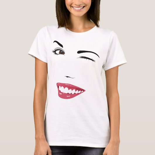 wink en glimlach t-shirt (Voorkant)