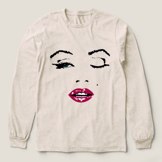 Wink en rode lippen Tri-Blend shirt (Voorkant)