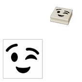Wink Face Emoji Rubber Stamp Rubberstempel (Gestempeld)