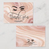 Wink Mooi Oog stoffig roze marmer Nazorg Aanbevelingskaartje (Voorkant / Achterkant)