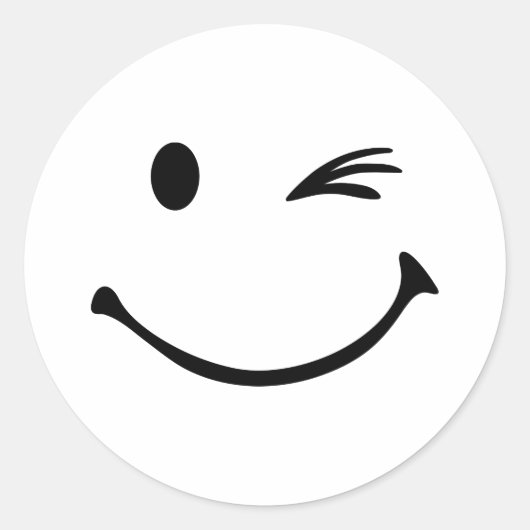 wink ronde sticker (Voorkant)