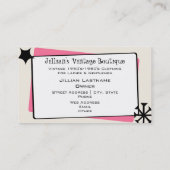  winkel / Boutique - Leopard Pink Dress Form Visitekaartje (Achterkant)