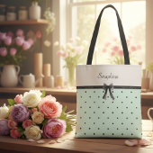 Winkel Chic Mintgroene Stip Monogram Draagtas