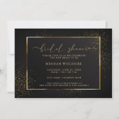 WINKEL | Elegant Black en Gold Glitter Kaart (Voorkant)