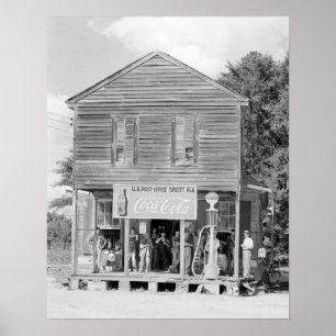 Winkel en Postkantoor, 1935. Oude foto Poster