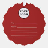 Winkel Logo Christmas Gift label Ornament Kaart (Achterkant)