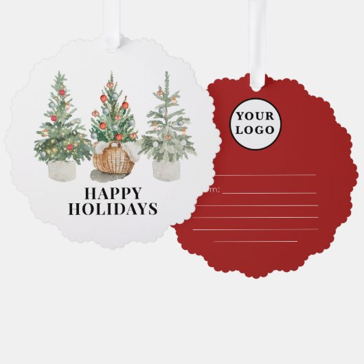 Winkel Logo Christmas Gift label Ornament Kaart (Voorkant / Achterkant)