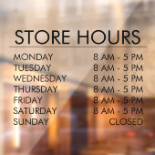 Winkel Openingstijden | Zakelijk Zwart Raamsticker (Vel 2)