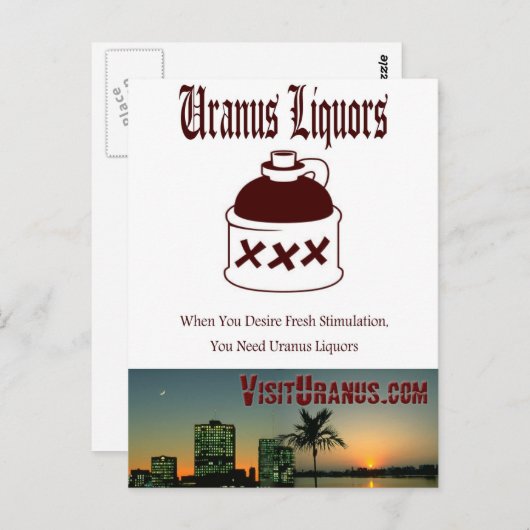 Winkel voor liquor briefkaart (Voorkant / Achterkant)