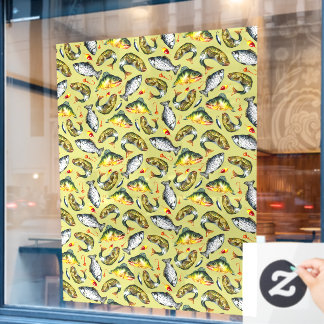 Winkel voor sportvisserij Vispatroon volledige gro Raamsticker