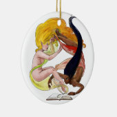 Winkelboek vrouwen keramisch ornament (Rechts)