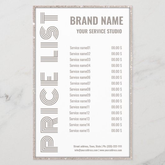 Winkelbrochure voor de prijslijst voor schoonheids flyer (Voorkant)