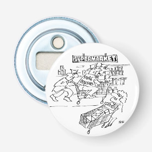 Winkeldetectoren in een supermarkt button flesopener