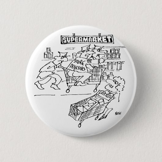 Winkeldetectoren in een supermarkt ronde button 5,7 cm (Voorkant)