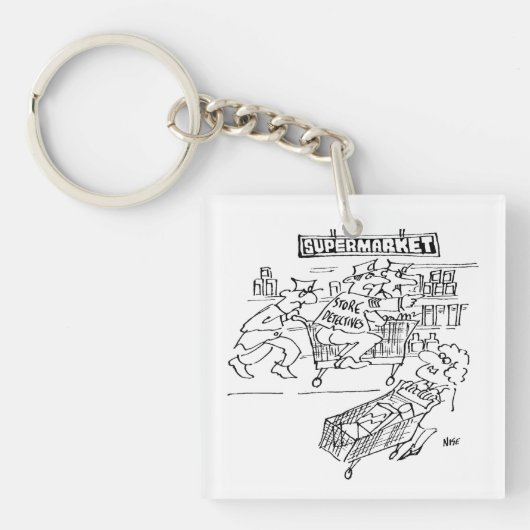 Winkeldetectoren in een supermarkt sleutelhanger (voorkant)