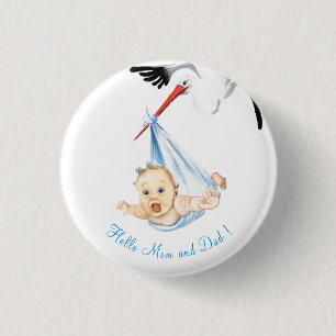 Winkeldragende Baby - Cartoon Trekken Ronde Button 3,2 Cm