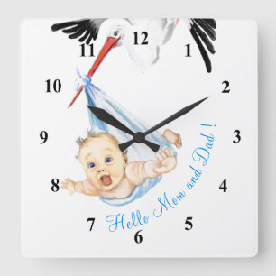 Winkeldragende Baby - Cartoon Trekken  Vierkante Klok