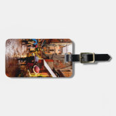 Winkelen in de regen bagagelabel (Voorkant horizontaal)