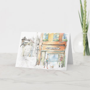 winkelen in het wenskaart van parijs kaart