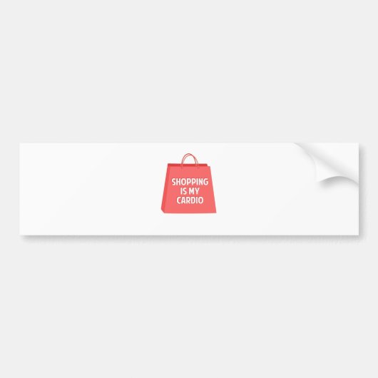 Winkelen is mijn Cardio Bumpersticker (Voorkant)