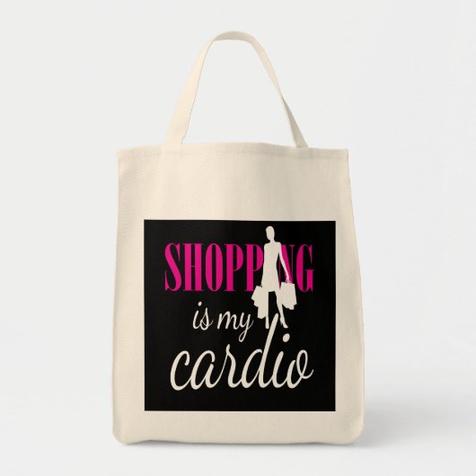 Winkelen is mijn cardio grafische afdruk (v2) tote bag (Voorkant)