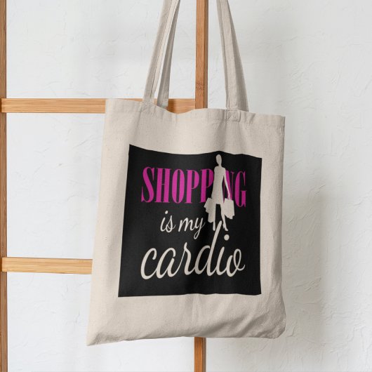 Winkelen is mijn cardio grafische afdruk (v2) tote bag