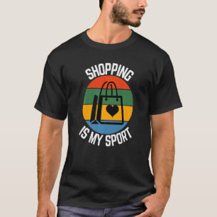 Winkelen is mijn sport, shopperventilatoren t-shirt