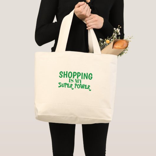 WINKELEN IS MIJN SUPER POWER CANVAS TAS (Voorkant (product))