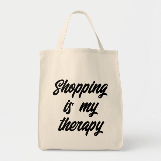 Winkelen is mijn therapie tote bag (Voorkant)