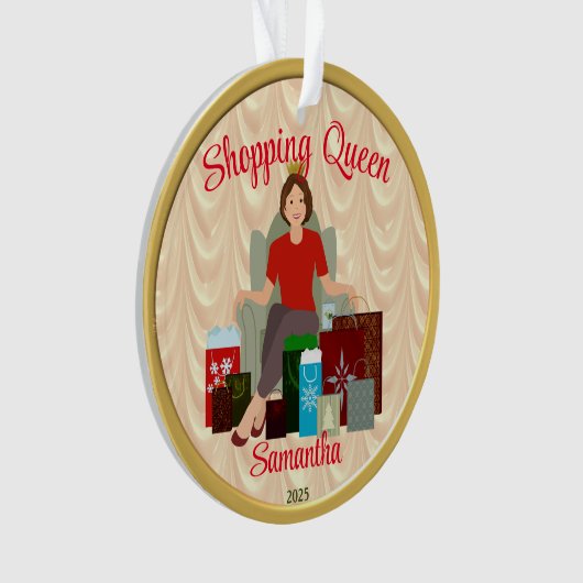 Winkelen Queen Acryl Ornament (voorkant)