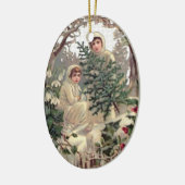 Winkelen van bomen keramisch ornament (Links)