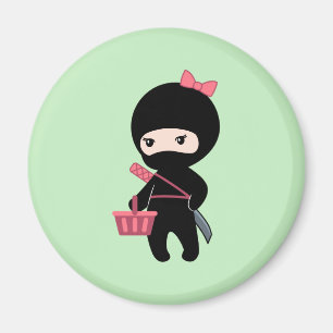 Winkelen van Ninja Girl op groen Magneet
