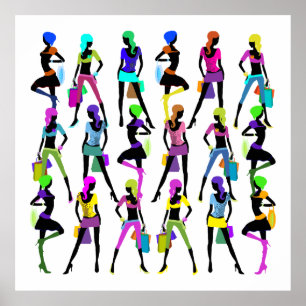 Winkelen voor meisjes poster