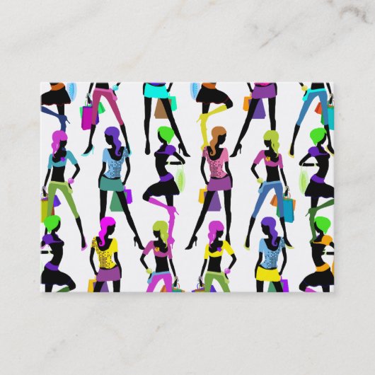 Winkelen voor meisjes visitekaartje (Voorkant)