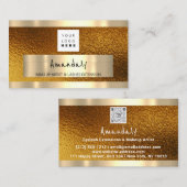 Winkelen voor QR CODE Logo Metallic Gold Visitekaartje (Voorkant / Achterkant)