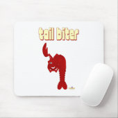 Winkelende rode kreeft staartbiter muismat (Met muis)