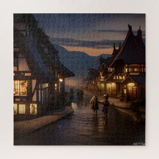 winkelende voetgangers langs de straat van Dreams Legpuzzel (Verticaal)