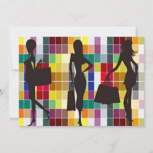 Winkelfeestje meisjes uitstapje feest kaart