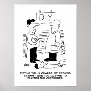 Winkelmedewerker en filiaalhouder van een supermar poster