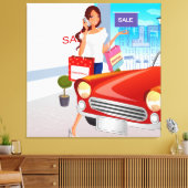 Winkelmeisje verpakt canvas (Insitu (Woonkamer))