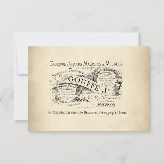 Winkelnaam van Franse afdeling Kaart (Voorkant)