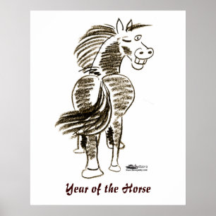 Winkelpaard goed luck! poster